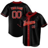 Custom Unisex Black & Red Pattern Baseball Jersey BB0000080109