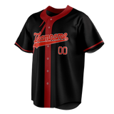 Custom Unisex Black & Red Pattern Baseball Jersey BB0000080109