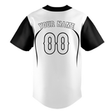 Custom Unisex White & Black Pattern Baseball Jersey BB0000110201