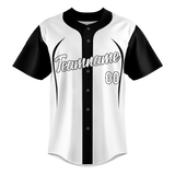 Custom Unisex White & Black Pattern Baseball Jersey BB0000110201