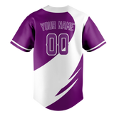 Custom Unisex Purple & White Pattern Baseball Jersey BB0000132302