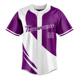 Custom Unisex Purple & White Pattern Baseball Jersey BB0000132302