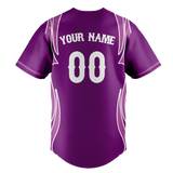 Custom Unisex Purple & Light Purple Pattern Baseball Jersey BB0000152324