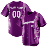 Custom Unisex Purple & Light Purple Pattern Baseball Jersey BB0000152324