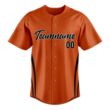 Custom Unisex Orange & Black Pattern Baseball Jersey BB0000261001