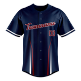 Custom Unisex Navy Blue & Maroon Pattern Baseball Jersey BB0000381808