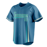 Custom Unisex Blue & Light Blue Pattern Baseball Jersey BB0000382021