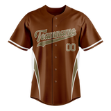 Custom Unisex Brown & Camo Pattern Baseball Jersey BB0000400706