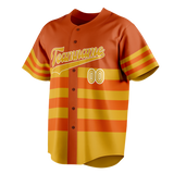 Custom Unisex Light Orange & Yellow Pattern Baseball Jersey BB0000431112