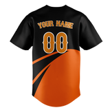 Custom Unisex Black & Light Orange Pattern Baseball Jersey BB0000450111