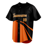 Custom Unisex Black & Light Orange Pattern Baseball Jersey BB0000450111