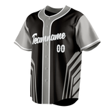 Custom Unisex Black & Gray Pattern Baseball Jersey BB0000480103