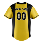 Custom Unisex Yellow & Black Pattern Baseball Jersey BB0000521201