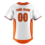 Custom Unisex White & Orange Pattern Baseball Jersey BB0000590210