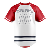 Custom Team Design White & Red Colors Design Sports Baseball Jersey BB00AB030209