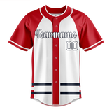 Custom Team Design White & Red Colors Design Sports Baseball Jersey BB00AB030209