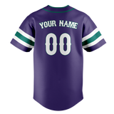 Custom Team Design Dark Purple & Dark Aqua Colors Design Sports Baseball Jersey BB00AD022216
