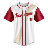 Custom Team Design White & Red Colors Design Sports Baseball Jersey BB00AD040209