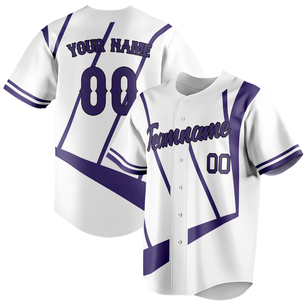 Custom Team Design White & Light Purple Colors Design Sports Baseball Jersey BB00AD060224