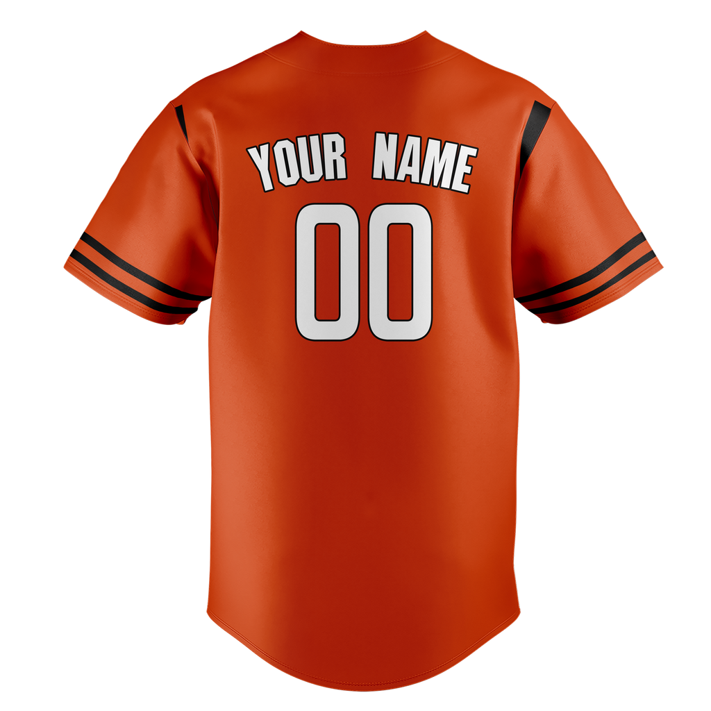 Custom Team Design Orange & Black Colors Design Sports Baseball Jersey BB00BO091001