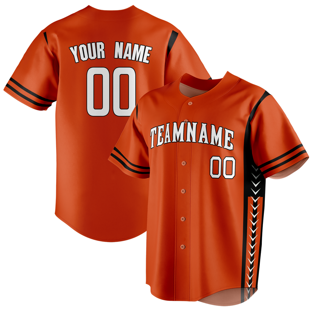 Custom Team Design Orange & Black Colors Design Sports Baseball Jersey BB00BO091001