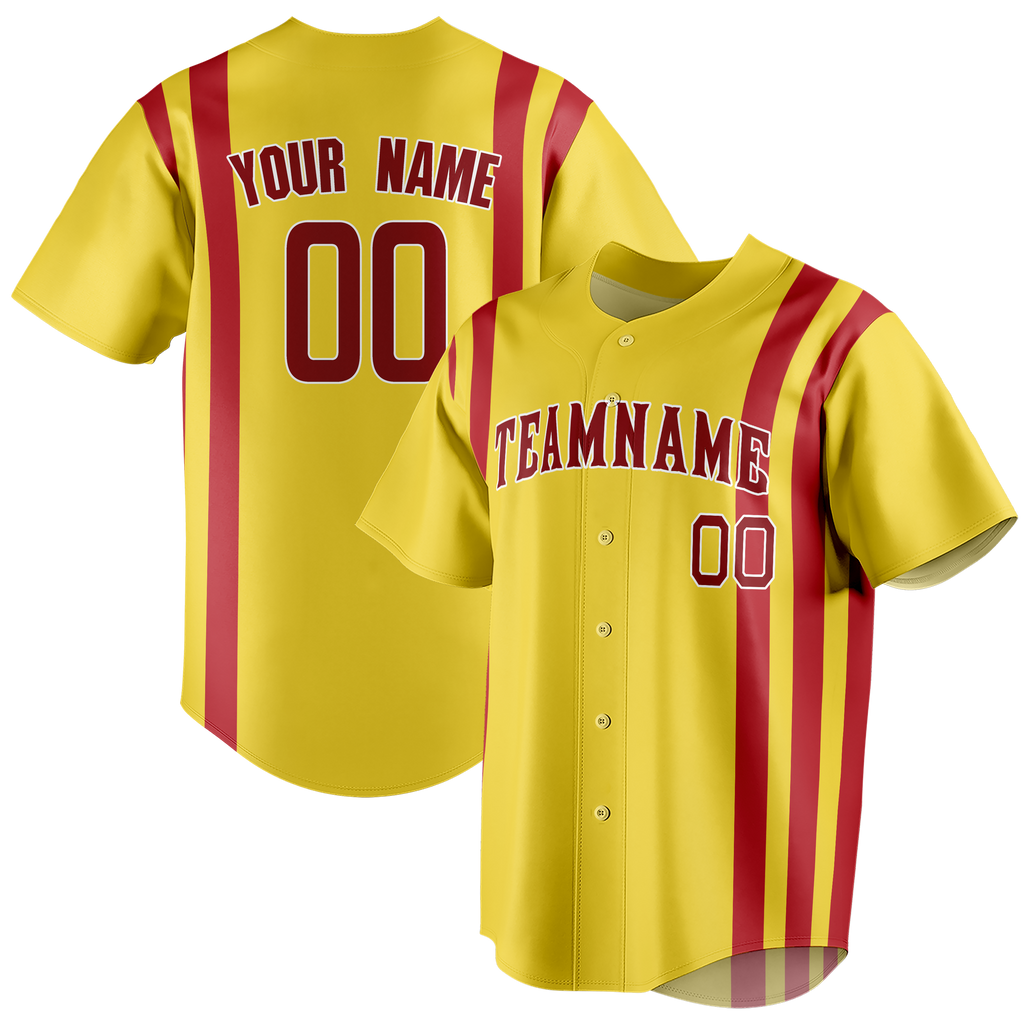 Custom Team Design Yellow & Red Colors Design Sports Baseball Jersey BB00BRS041209