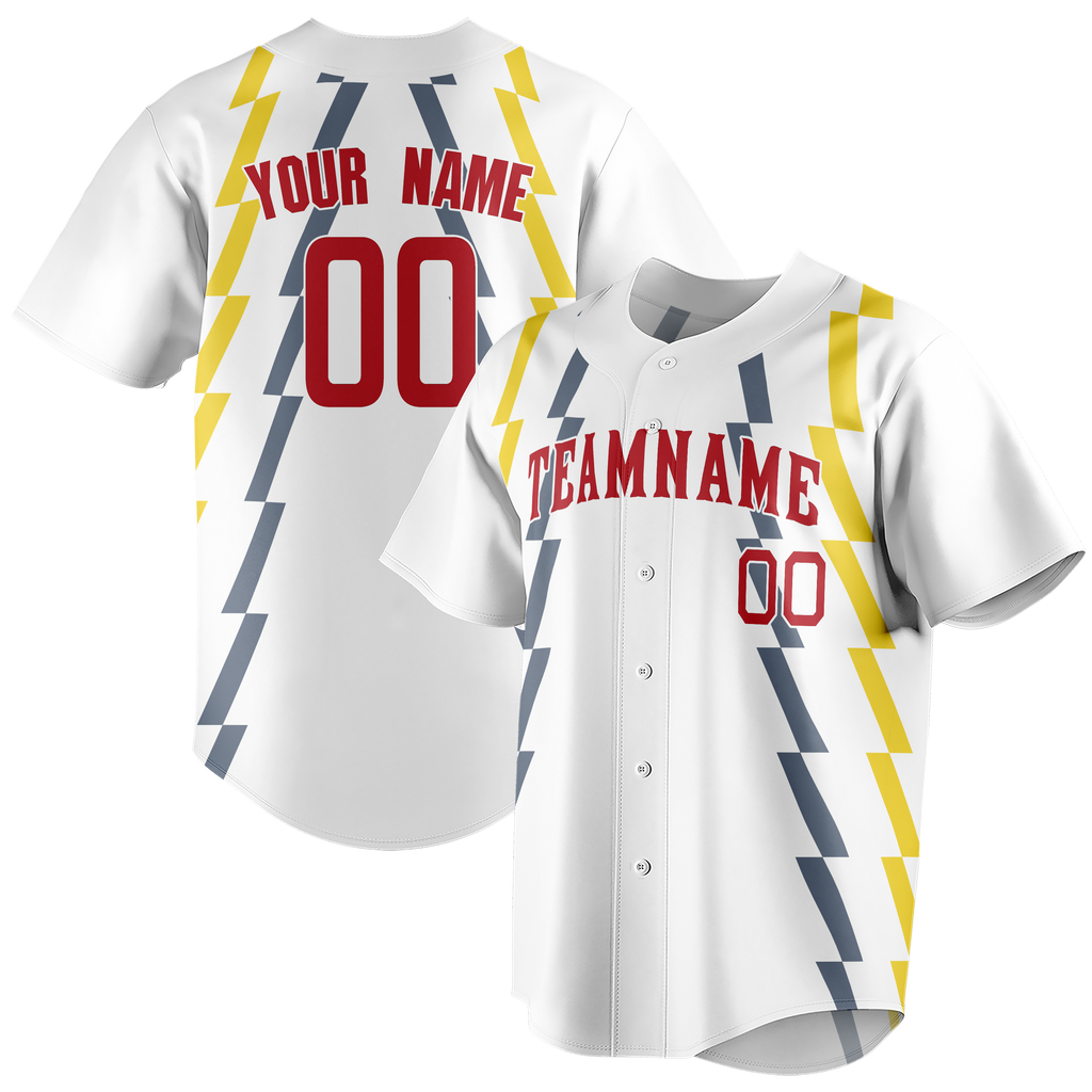 Custom Team Design White & Red Colors Design Sports Baseball Jersey BB00BRS050209