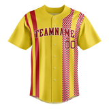Custom Team Design Yellow & Maroon Colors Design Sports Baseball Jersey BB00BRS091208