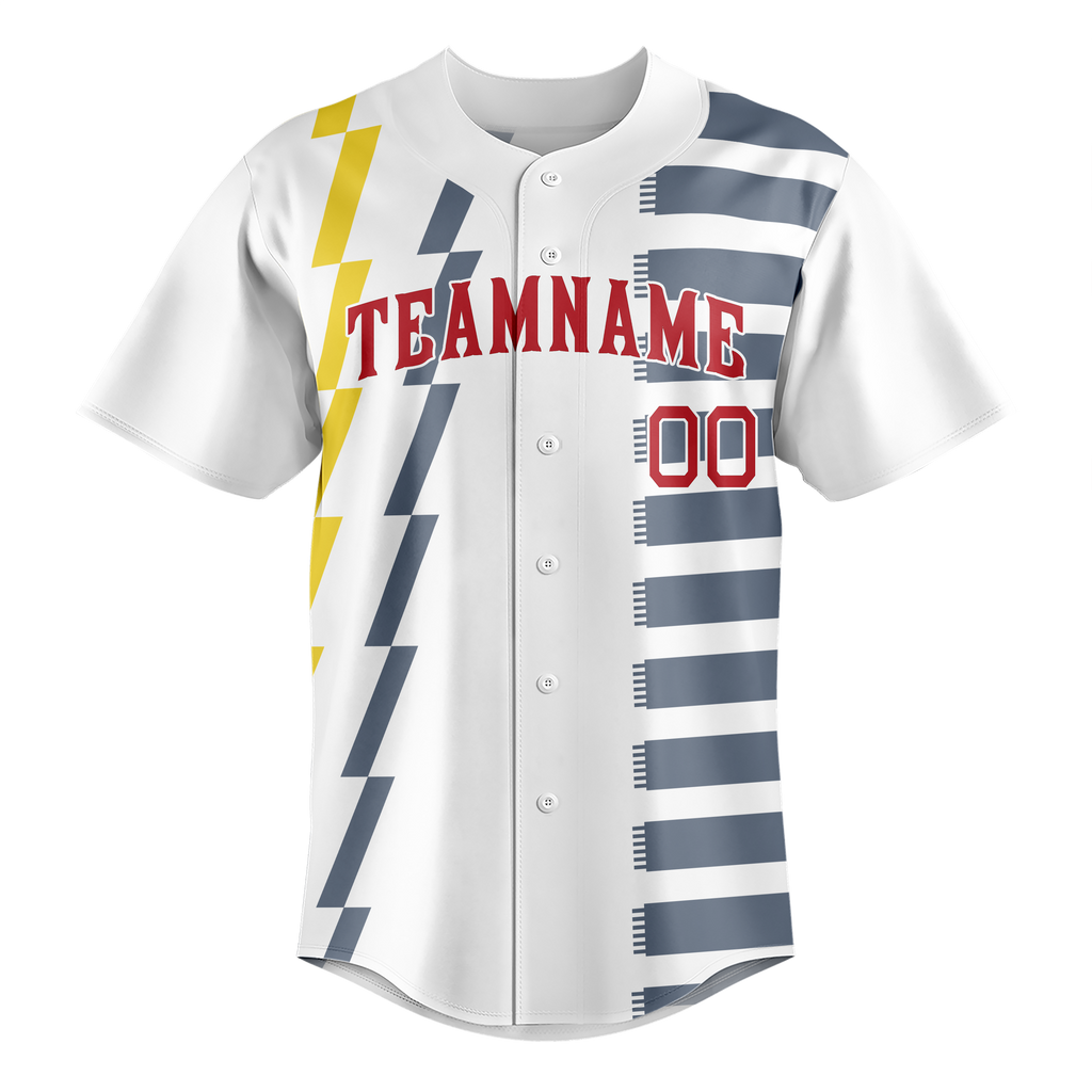 Custom Team Design White & Gray Colors Design Sports Baseball Jersey BB00BRS100203