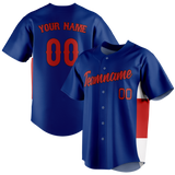 Custom Team Design Royal Blue & Orange Colors Design Sports Baseball Jersey BB00CC031910