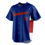 Custom Team Design Royal Blue & Orange Colors Design Sports Baseball Jersey BB00CC031910