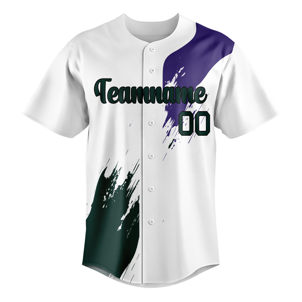 Custom Team Design White & Dark Aqua Colors Design Sports Baseball Jersey BB00CR030216