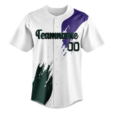 Custom Team Design White & Dark Aqua Colors Design Sports Baseball Jersey BB00CR030216