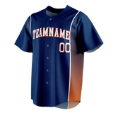 Custom Team Design Navy Blue & Light Orange Colors Design Sports Baseball Jersey BB00HA031811