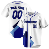 Custom Team Design White & Royal Blue Colors Design Sports Baseball Jersey BB00LAD040219