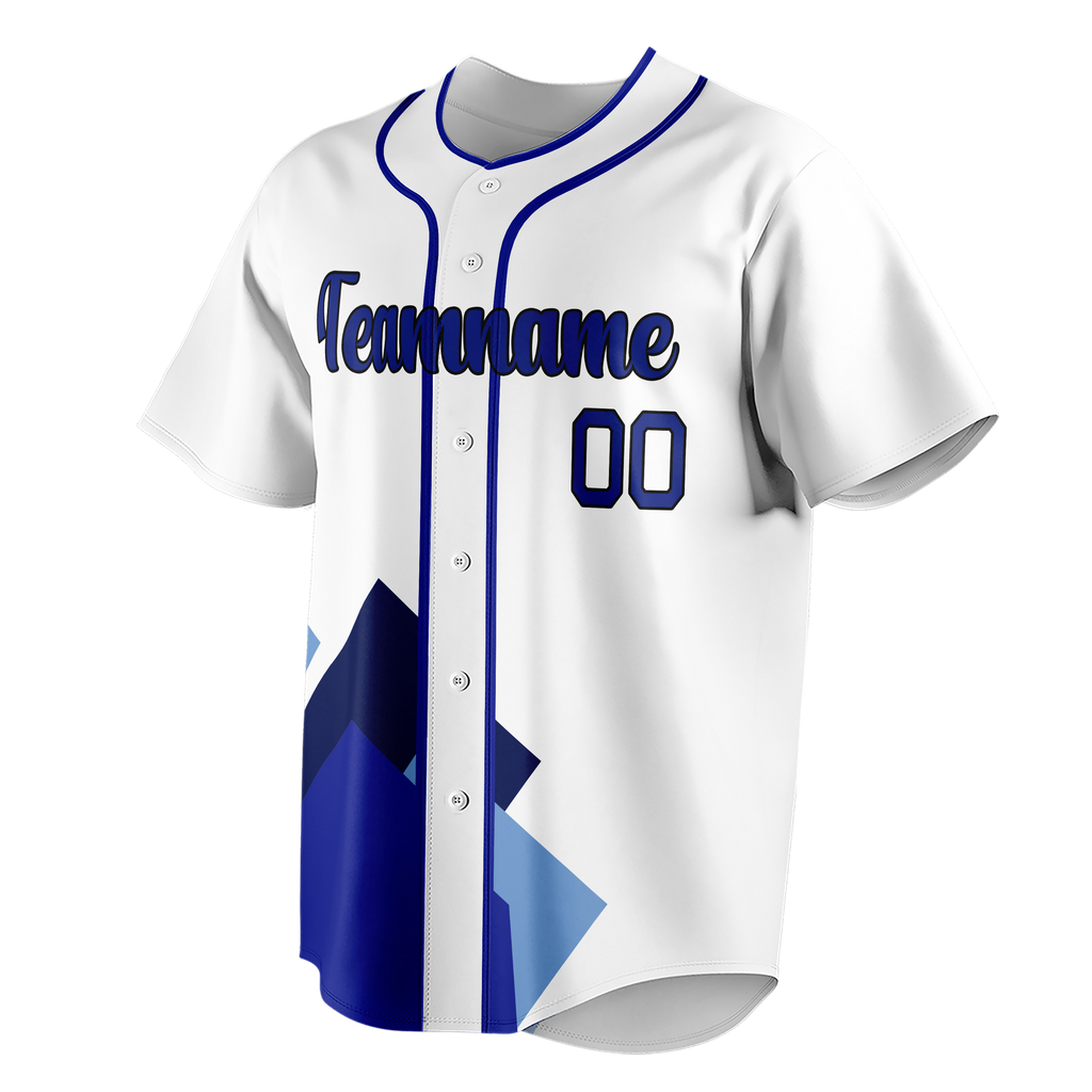 Custom Team Design White & Royal Blue Colors Design Sports Baseball Jersey BB00LAD040219