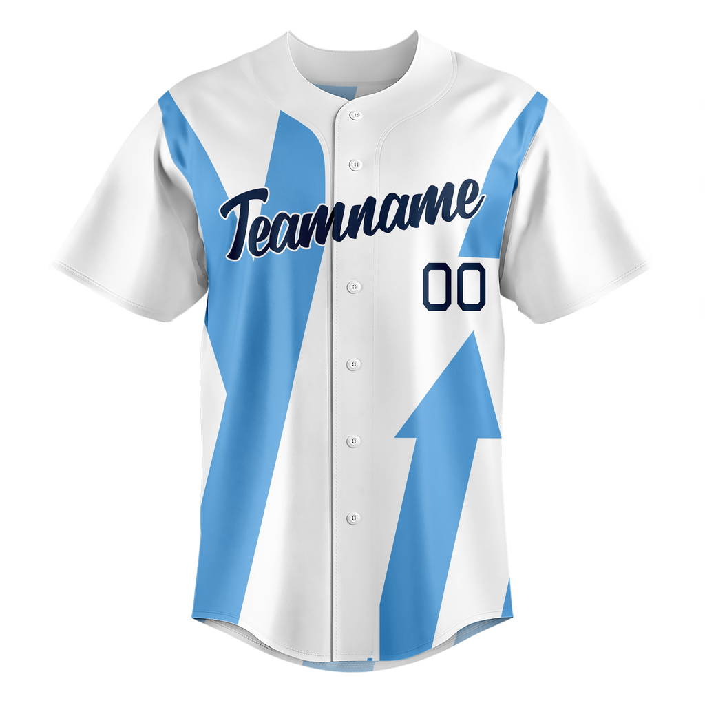 Custom Team Design White & Light Blue Colors Design Sports Baseball Jersey BB00MB030221