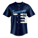 Custom Team Design Navy Blue & White Colors Design Sports Baseball Jersey BB00MB051802