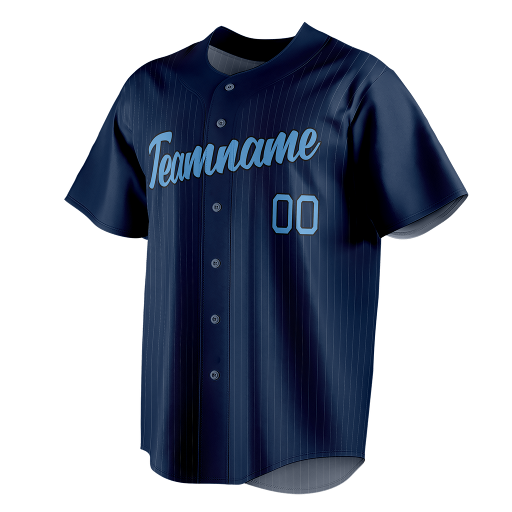 Custom Team Design Navy Blue & Blue Colors Design Sports Baseball Jersey BB00MB101820