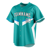Custom Team Design Teal & White Colors Design Sports Baseball Jersey BB00MM011702
