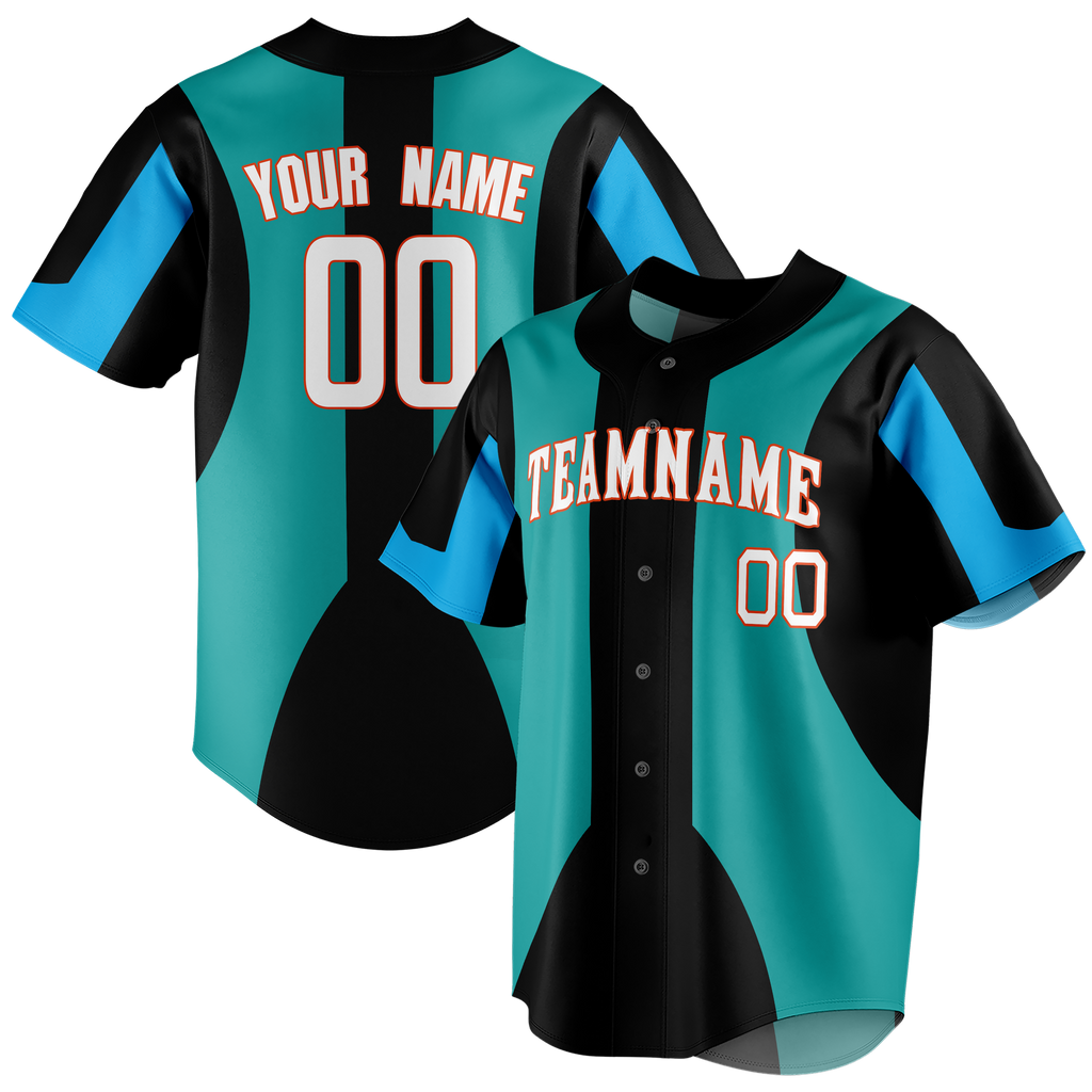 Custom Team Design Teal & Black Colors Design Sports Baseball Jersey BB00MM021701