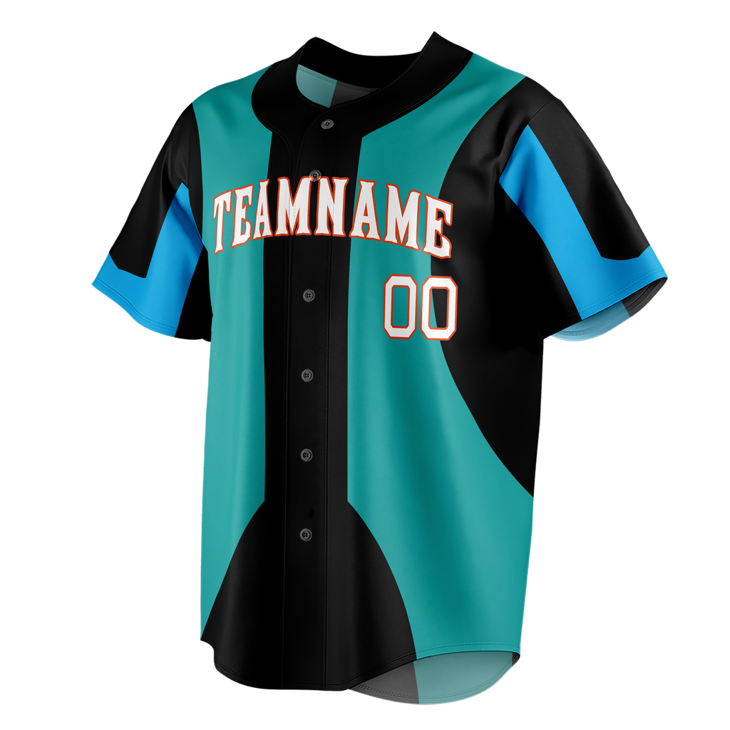 Custom Team Design Teal & Black Colors Design Sports Baseball Jersey BB00MM021701