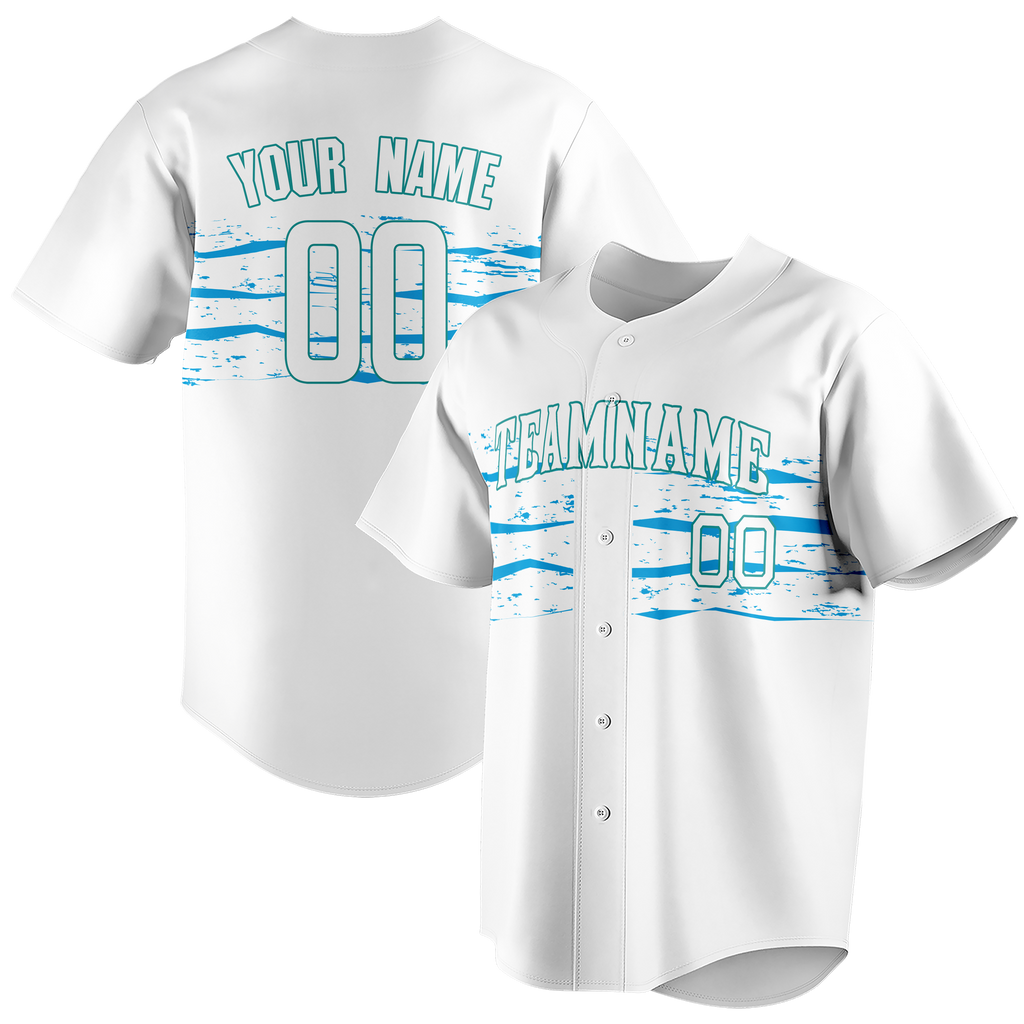 Custom Team Design White & Blue Colors Design Sports Baseball Jersey BB00MM100220