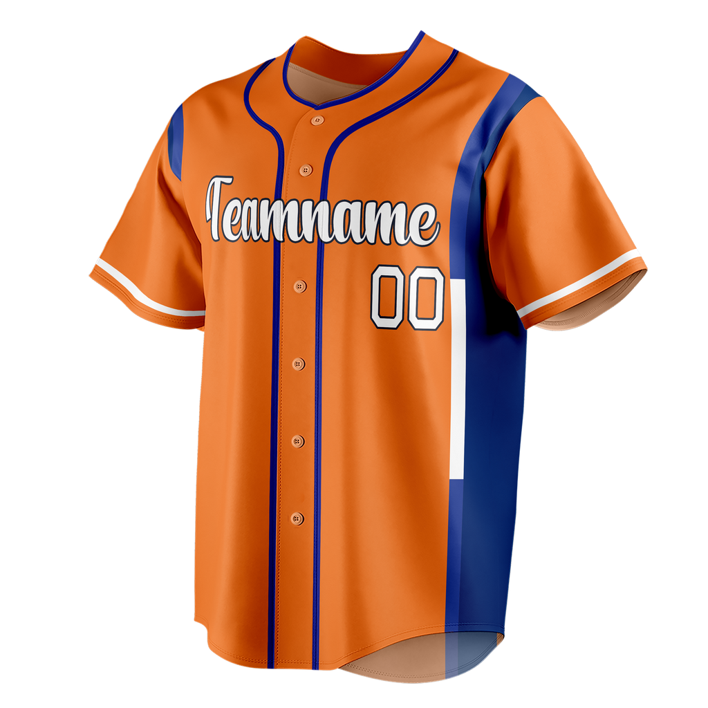 Custom Team Design Orange & Royal Blue Colors Design Sports Baseball Jersey BB00NYM011019