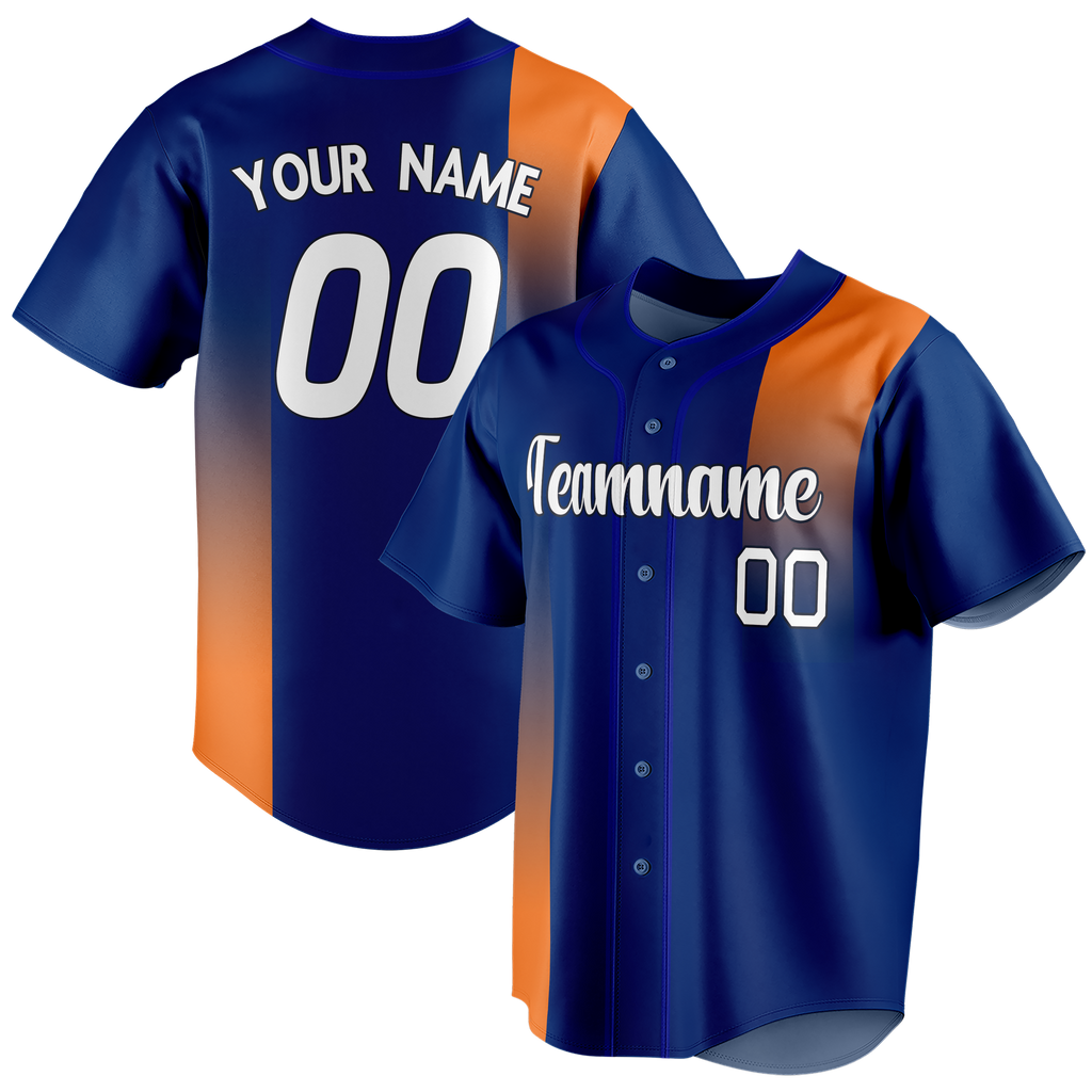 Custom Team Design Royal Blue & Orange Colors Design Sports Baseball Jersey BB00NYM021910