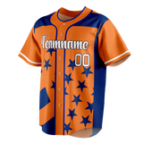 Custom Team Design Orange & Navy Blue Colors Design Sports Baseball Jersey BB00NYM061018