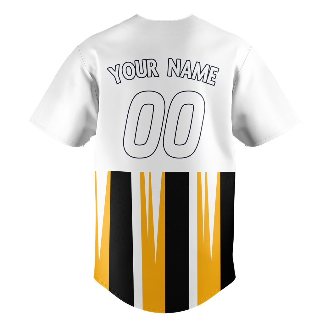 Custom Team Design White & Yellow Colors Design Sports Baseball Jersey BB00PP050212