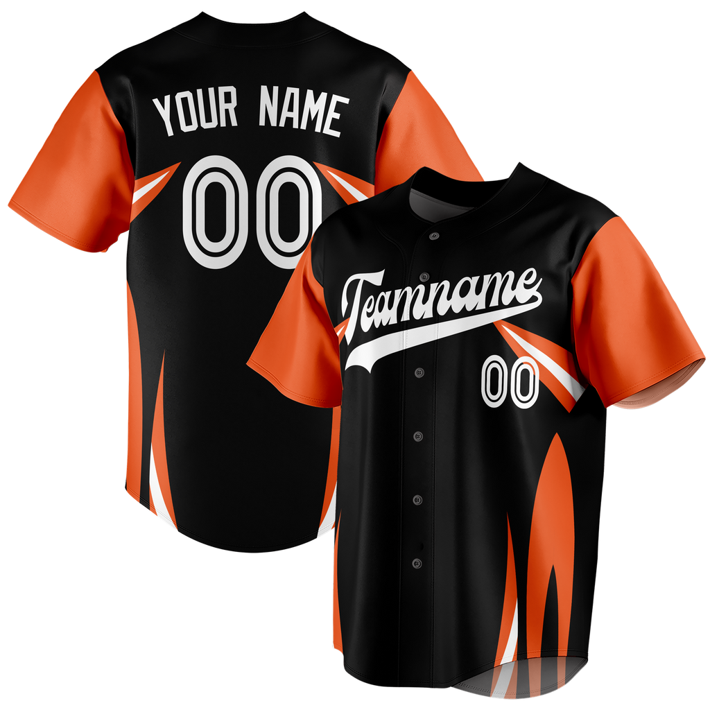 Custom Team Design Black & Orange Colors Design Sports Baseball Jersey BB00SDP030110