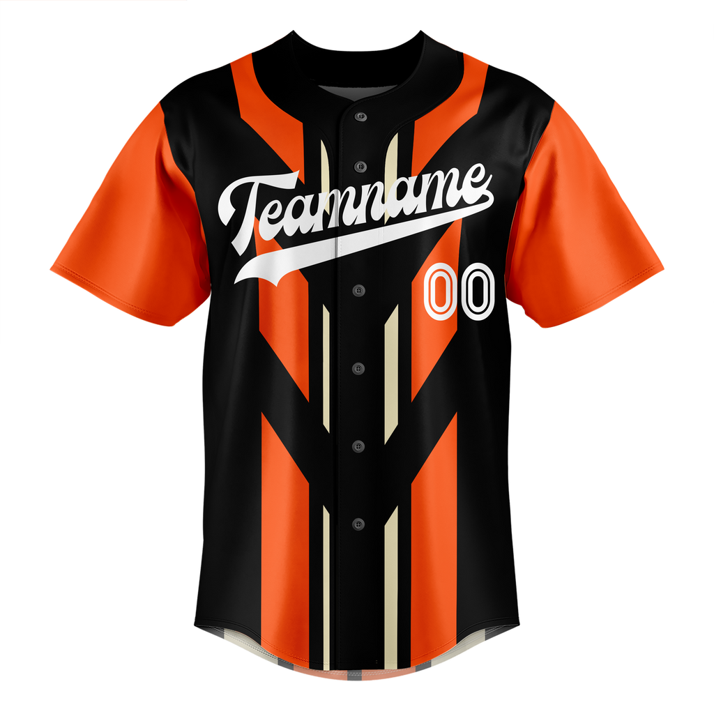 Custom Team Design Black & Orange Colors Design Sports Baseball Jersey BB00SDP070110