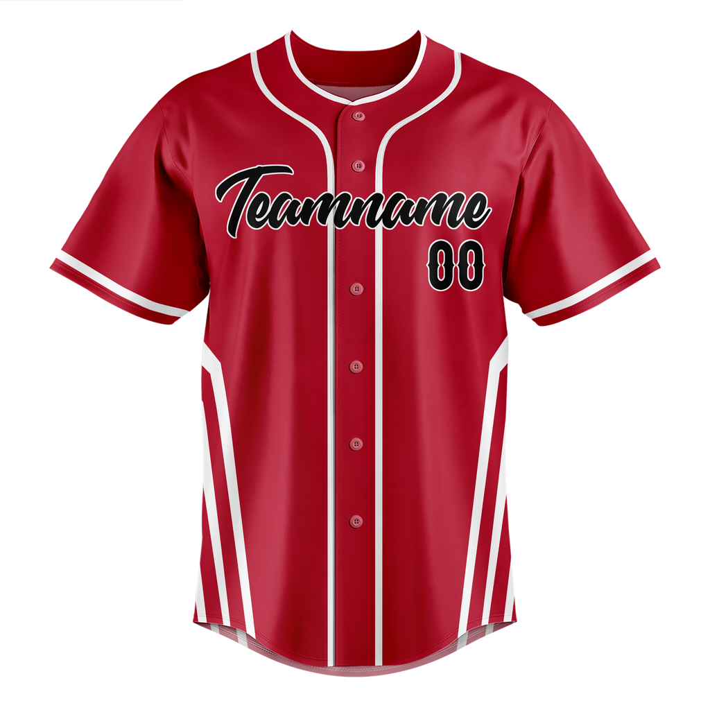 Custom Team Design Red & White Colors Design Sports Baseball Jersey BB00SLC050902